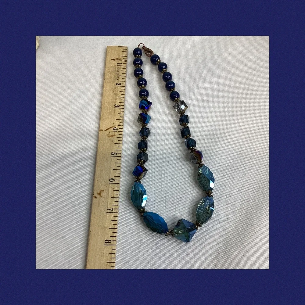 Elegant Blue Beaded Necklace